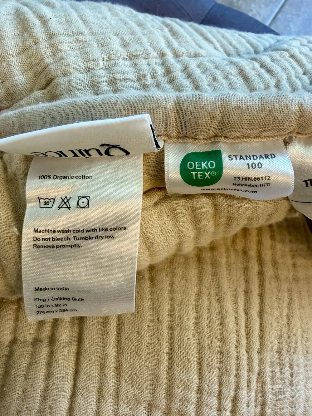 NWT Quince Organic Cotton Gauze Dream Quilt in Dune!